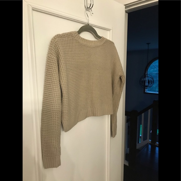Forever 21 Slouchy Sweater Crop Top Waffle Print - Picture 11 of 12